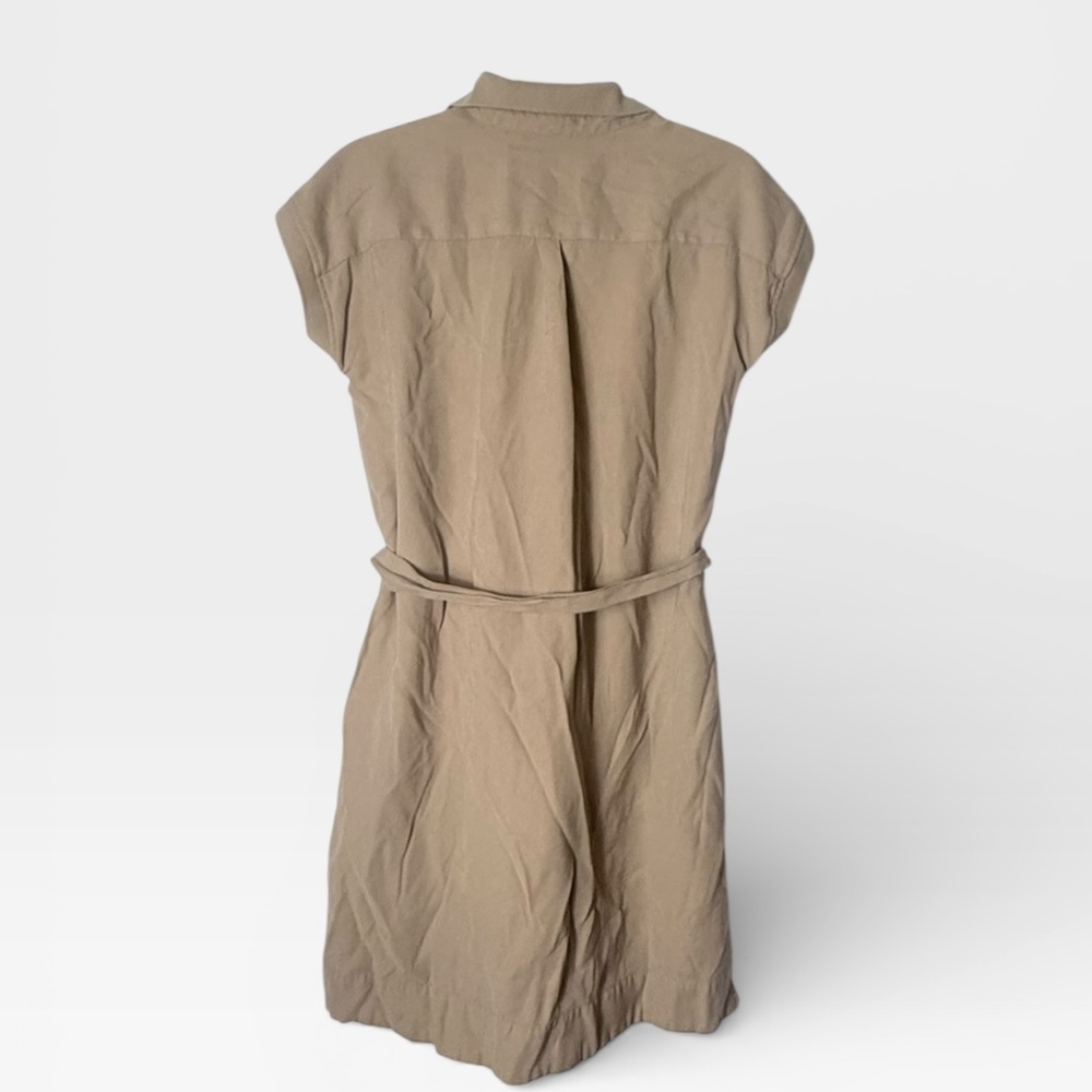 Tuckernuck Khaki Hugo Tan Shirt Dress Mini Short Sleeve Utility Size XS (A) - Picture 4 of 8